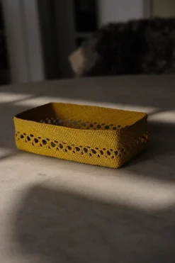 Skål • Palmeblade • Iraca • Gul • Brødkurv