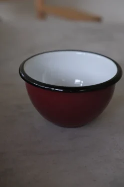 Snackskål • Emalje • Rød