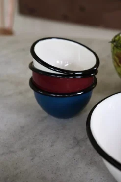 Snackskål • Emalje • Rød