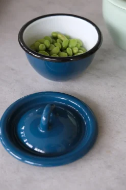 Snackskål med Låg • Emalje • Petroleum