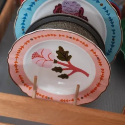 Tallerken • Dyb • 23 cm • Lyserød Blomst • UDGÅR