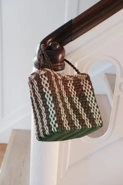 Taske • Palmeblade • Grøn & Brun • Bokstaske