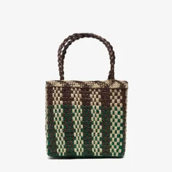 Taske • Palmeblade • Grøn & Brun • Bokstaske