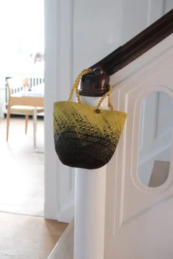 Taske • Palmeblade • Gul & Sort • Lille