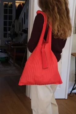 Taske • Plisseret • Bio nedbrydelig • Indkøb • Rød