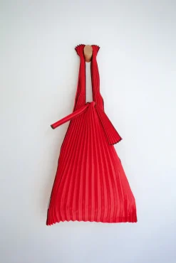 Taske • Plisseret • Bio nedbrydelig • Indkøb • Rød