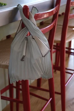 Taske • Plisseret • Bio nedbrydelig • Mini • Lysegrøn & Hvid