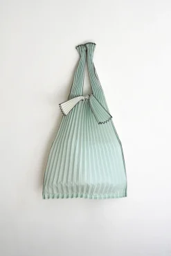 Taske • Plisseret • Bio nedbrydelig • Mini • Lysegrøn & Hvid