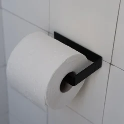 Toiletrulleholder • Metal • Sort