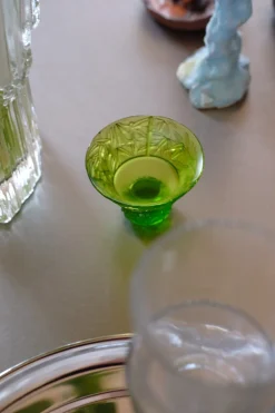 Vintage • Glas med fod • Sake • Saltkar