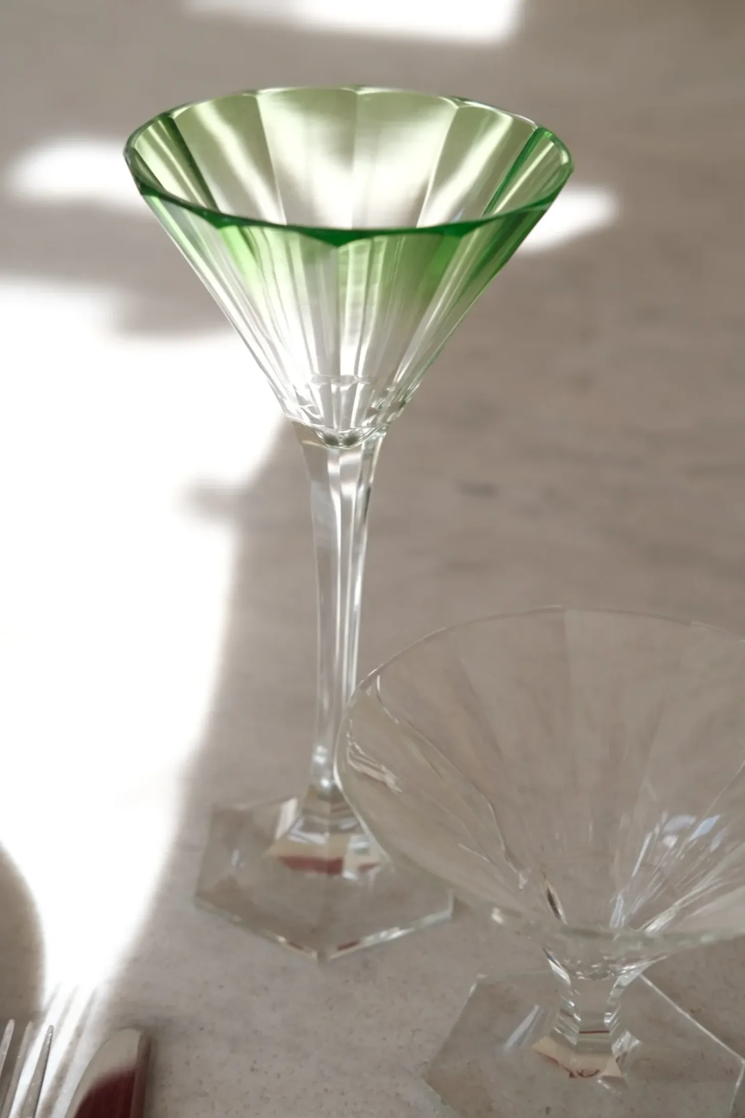 Vintage Vinglas • Krystal • Glas • Grøn