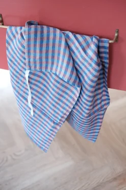 Viskestykke • Hør • Mini Forklæde • Vichy Sienne Bleu