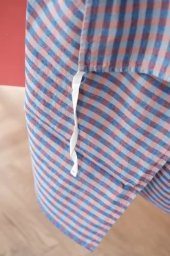 Viskestykke • Hør • Mini Forklæde • Vichy Sienne Bleu