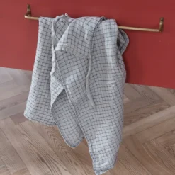 Viskestykke • Hør • Mini Forklæde • Grå med Blå Tern