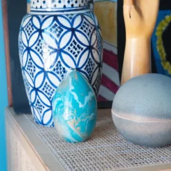 Voks Lys • Marmoreret Æg • Blågrøn